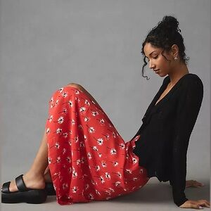 ‼️RARE‼️🎸MAEVE🎸🔥NWT🔥THE LILLE SIDE-SLIT MIDI SKIRT—6